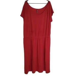 Torrid Midi Lounge‎ Dress Dream Fleece Off Shoulder Orange Rust SZ:3